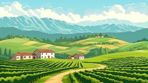 花瓣素材_风光通用插画乡间田野图片背景图片素材_193517181